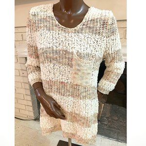Boho 3/4 Sleeve Soft Neutral Color Sweater